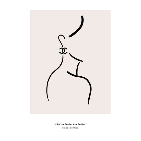 I Am Fashion Illustration Wall Art, Modern Wall Decor For Living Room Bedroom, 8x12 UNFRAMED
