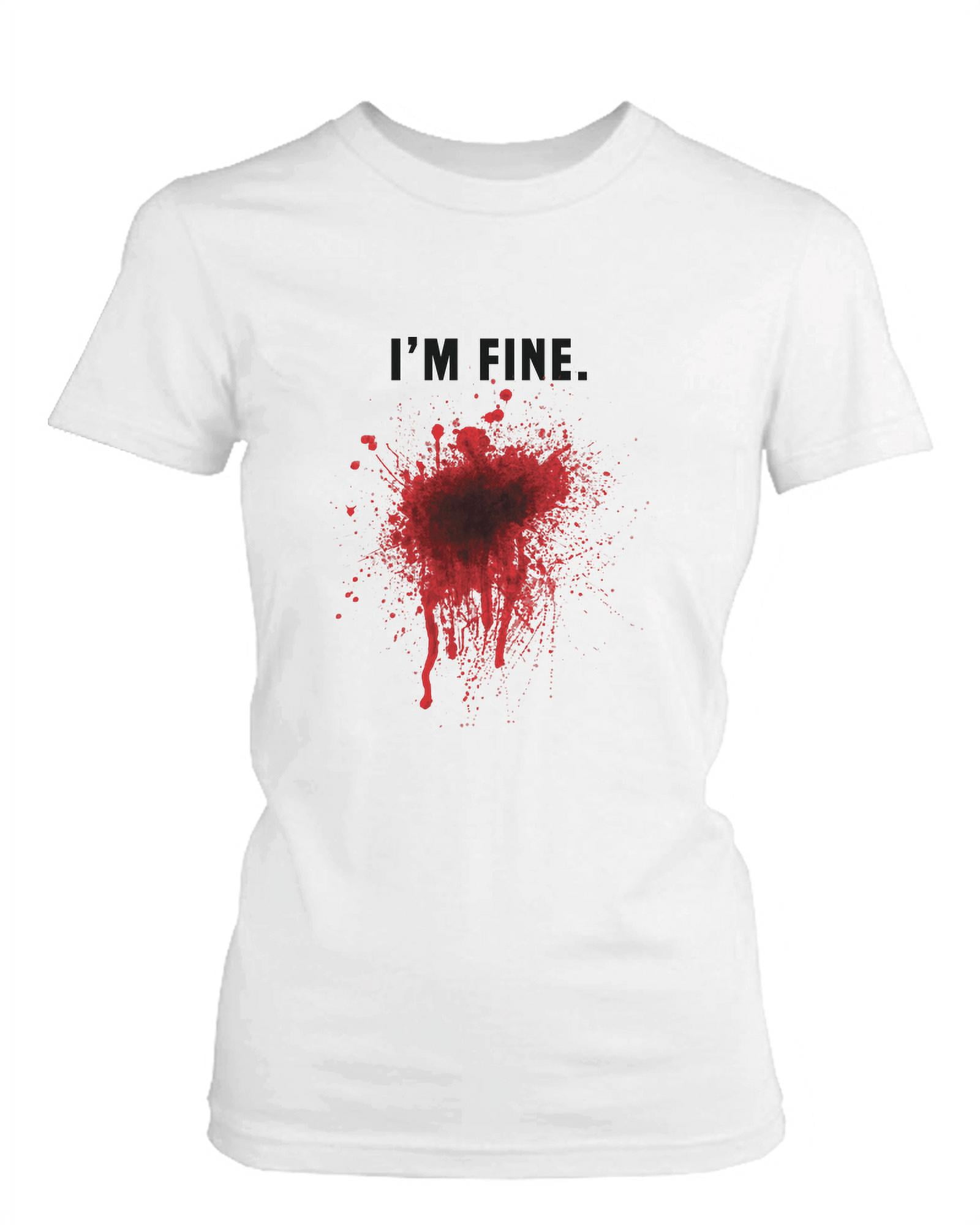 Women Fashion Halloween Humor Funny Bloods I'm Fine Print O,Prime Deals  Today,Cheap,Under 1 Dollar Items only,Deals of The Day Clearance Red