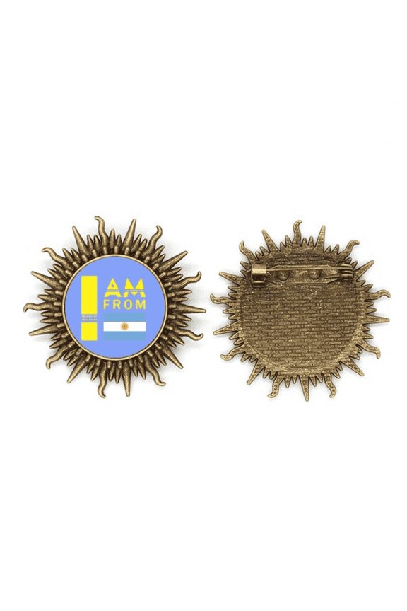 I Am From Argentina Art Deco Fashion Metall Sonne Brosche Haken Pin