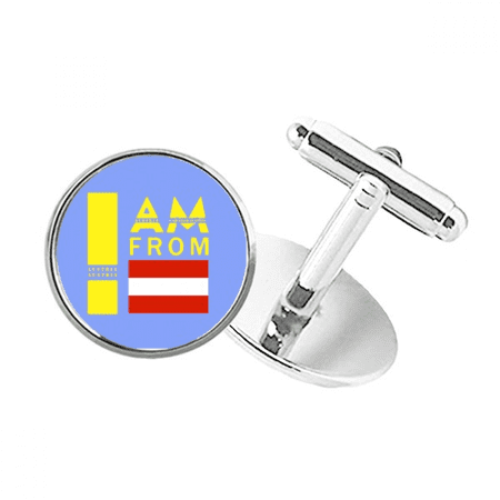 I Am From Austria Round Button Cuff Clip Stud Cufflinks