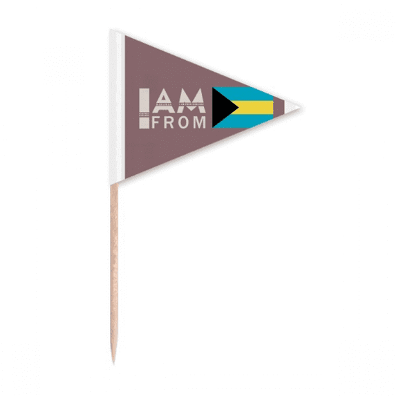 I Am From Bahamas Art Deco Fashion Toothpick Triangle Cupcake Toppers Flag