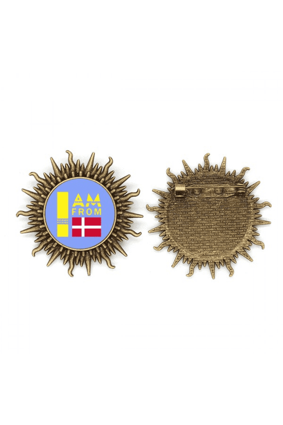 I Am From Denmark Art Deco Fashion Metall Sonne Brosche Haken Pin