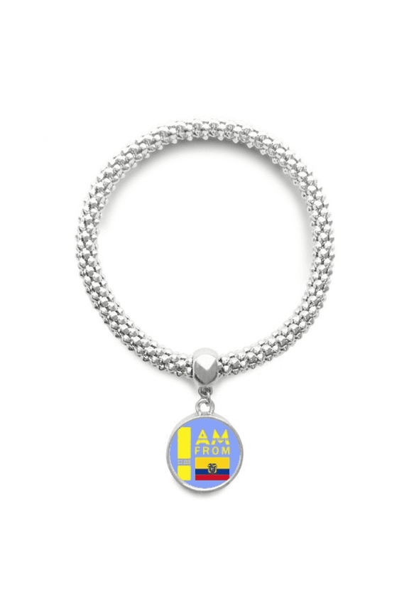 I Am From Ecuador Art Deco Fashion Sliver Bracelet Pendant Jewelry Chain Adjustable Bangle