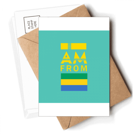 I Am From Gabon Art Deco Fashion Postcards Envelopes Blank Note Cards Mailing