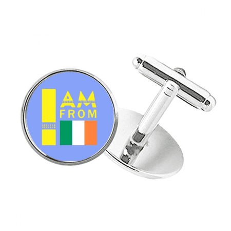 I Am From Ireland Round Button Cuff Clip Stud Cufflinks