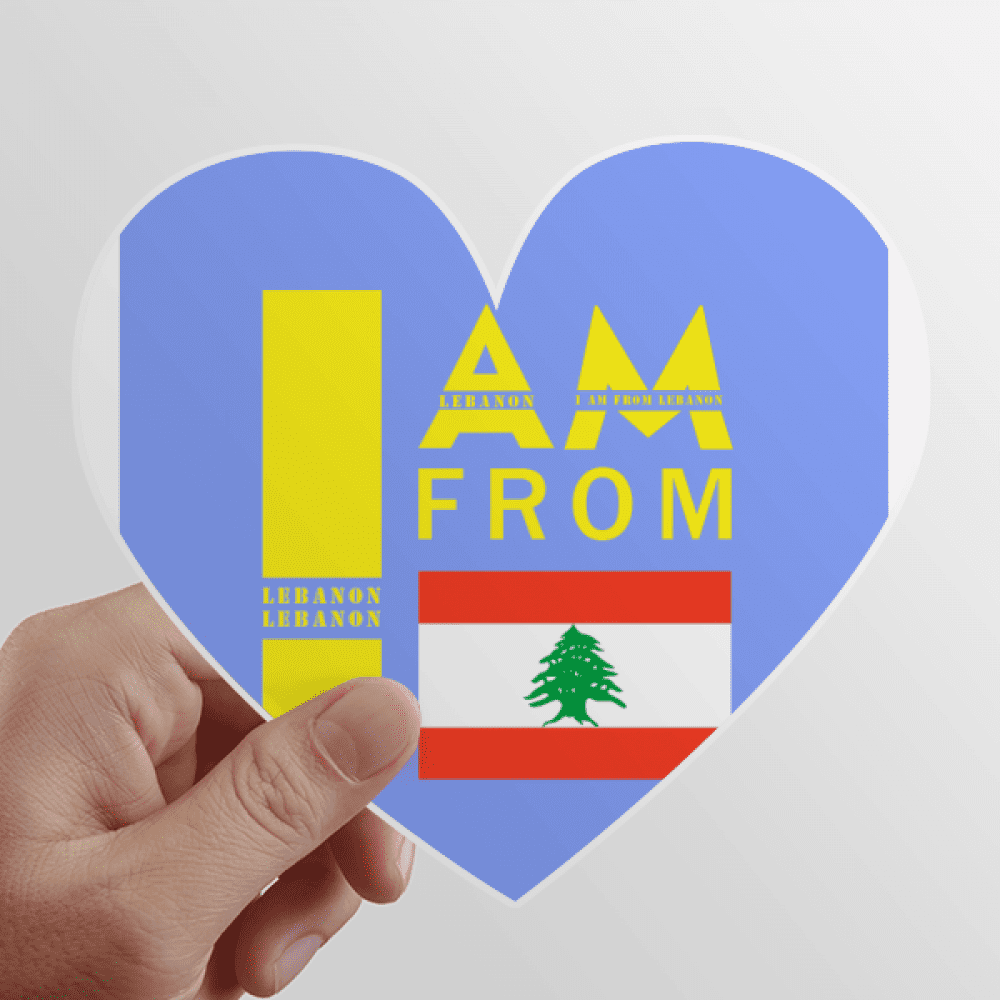 I Am From Lebanon Art Deco Fashion Heart Vinyl Sticker Bicycle Bottle Decal