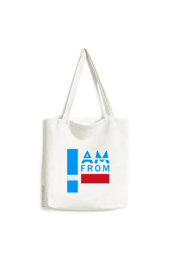 I Am From Monaco Tote Canvas Bag Shopping Satchel Casual Handbag