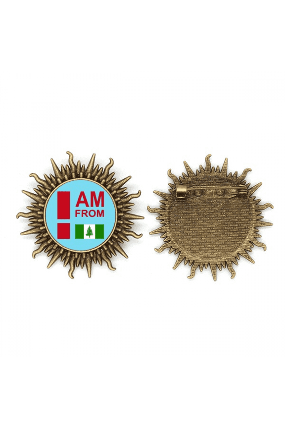 I Am From Norfolk Island Art Deco Fashion Metall Sonne Brosche Haken Pin