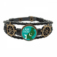 thumbnail image 1 of I Am From Pakistan National Flag Country Leather Braided Ocean Bracelet Wristband, 1 of 4