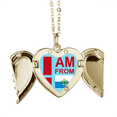 thumbnail image 1 of I Am From San Marino Art Deco Fashion Folded Wings Peach Heart Pendant Necklace, 1 of 4