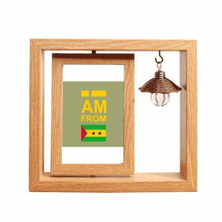 I Am From Sao Tome Principe Wooden Rotating Picture Photo Frame 4x6