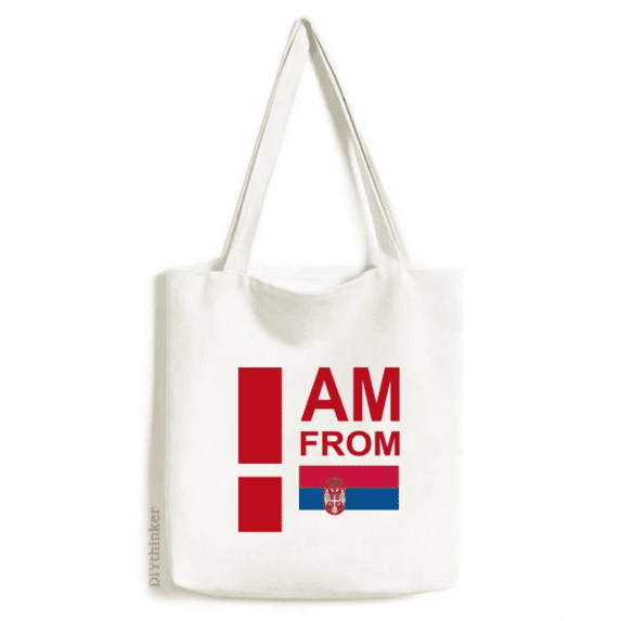 I Am From Serbia Tote Canvas Bag Shopping Satchel Casual Handbag