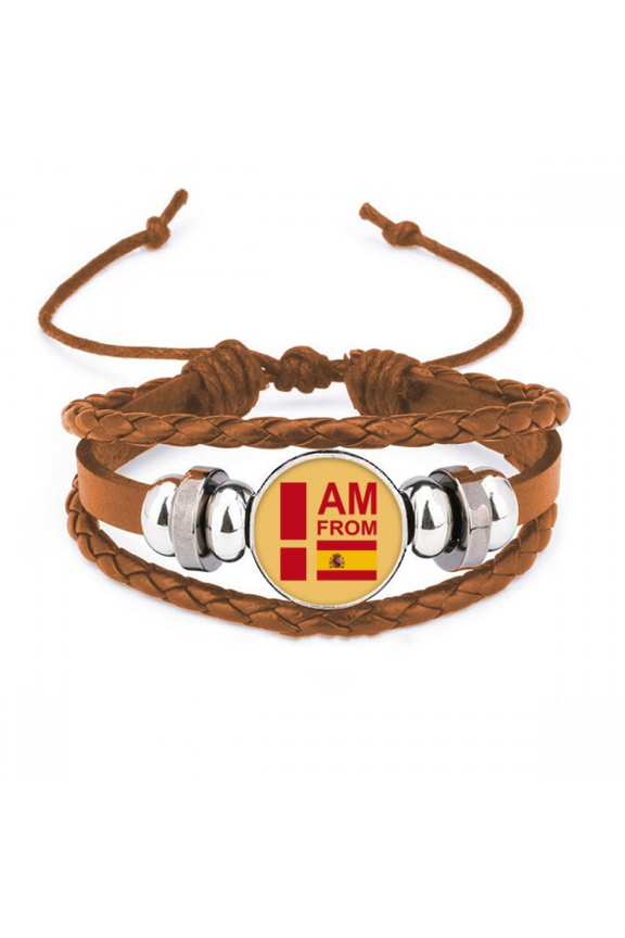 I Am From Spain Art Deco Fashion Bracelet Wristband Leather Jewelry Ornament