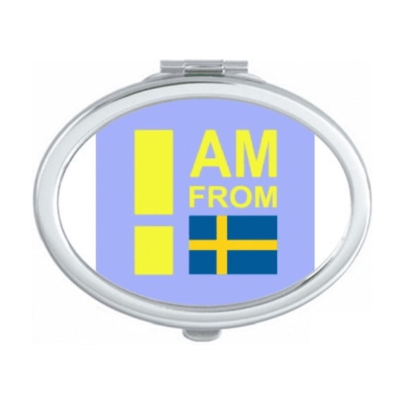 I Am From Sweden Art Deco Fashion Mirror Portable Fold Hand Makeup Double Side Glasses