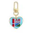 thumbnail image 1 of I Am From mon Islands Gold Heart Keychain Metal Keyring Holder, 1 of 3