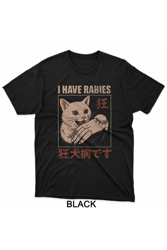 I Am Grumpy Feline Biting Hand Anime Style Humorous Graphic Unisex T-Shirt, up to size 5XL