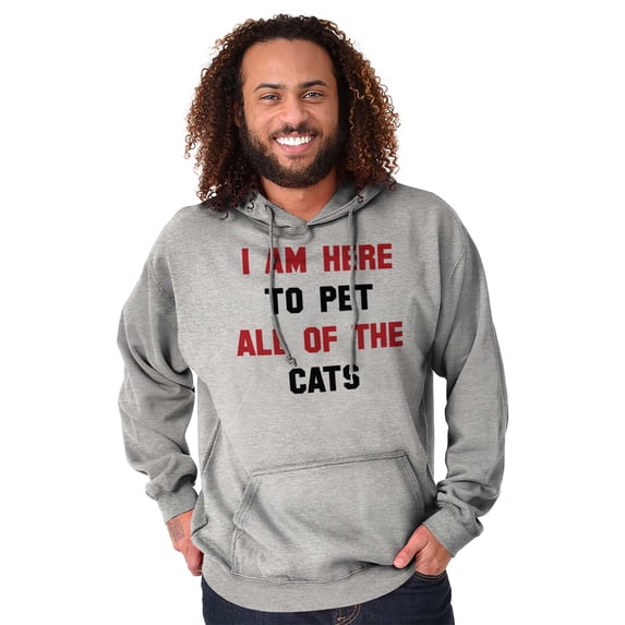 I Am Here to Pet All of the Cats Hoodie Sweatshirt Women Men Brisco Brands L