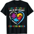 thumbnail image 1 of I Am His Voice Grandson Autism Awareness Grandma Blue Puzzle T-Shirt, 1 of 4