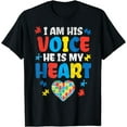 thumbnail image 1 of I Am His Voice He Is My Heart Autism Awareness ASL SPED Gift T-Shirt, 1 of 4