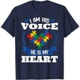 thumbnail image 1 of I Am His Voice He Is My Heart Autism Awareness Parents or Siblings Unisex T-Shirt for Men Women Kids Toddler, 1 of 5