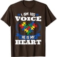 thumbnail image 1 of I Am His Voice He Is My Heart Autism Awareness Parents or Siblings Unisex T-Shirt for Men Women Kids Toddler, 1 of 5
