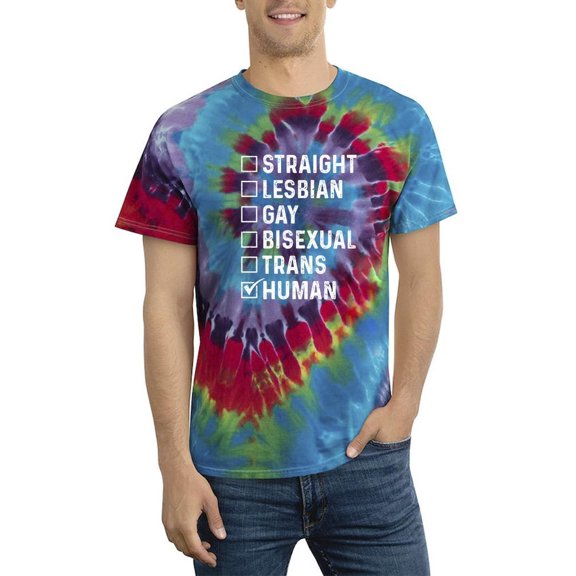 I Am Human Tie Dye Spiral Men -Smartprints Designs, Male Small
