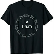 TMANI I Am Inspiration Bible Verse Funny Christian Quote Religious Womens T-Shirt Black