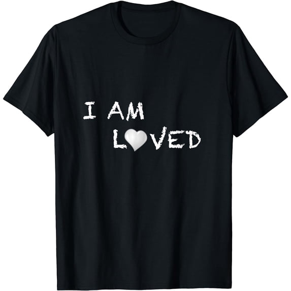 I Am Loved T-shirt Minimalist Style Fun Saying Summer Casual Tops Black Small