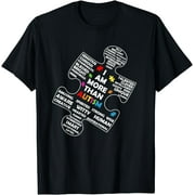 I Am More Than Autism Awareness ASD Puzzle Piece Support T-Shirt