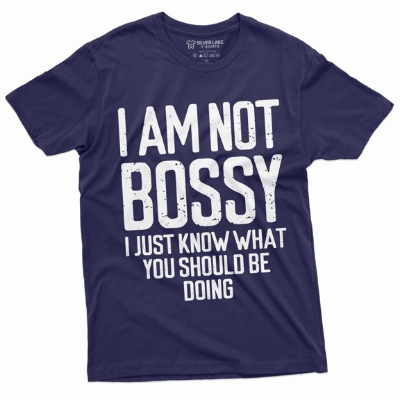 I Am Not Bossy T-Shirt Womens Mens Unisex Funny Boss Tee Shirt Manager Jobs Tee (X-Large Navy Blue)