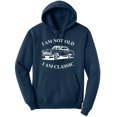 thumbnail image 1 of I Am Not Old I Am Classic Printed Hoodie Vintage Car Polycotton Pullover Hooded Sweatshirt (NavyBlue, X-Large), 1 of 22