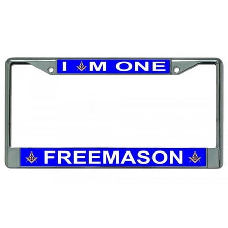 I Am One Freemason Chrome License Plate Frame