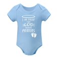 thumbnail image 1 of I Am Proof That God Answers Prayers - Baby Clothes - Funny Newborn Bodysuit Outfits for Boys And Girls Sky Blue-style 12months, 1 of 7