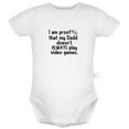 thumbnail image 1 of I Am Proof That My Dadd Doesn't Always Play Video Games Funny Rompers For Babies, Newborn Baby Unisex Bodysuits, Infant Jumpsuits, Toddler 0-24 Months Kids One-Piece Oufits (White, 6-12 Months), 1 of 4