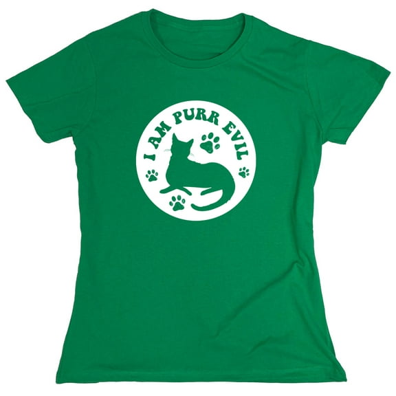 I Am Purr Evil Sarcastic Humor Novelty Funny Women's Casual Tees
