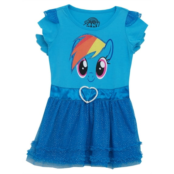 I Am Rainbow Dash Mighty Fine Toddler Girls Tulle Dress w/ Wings