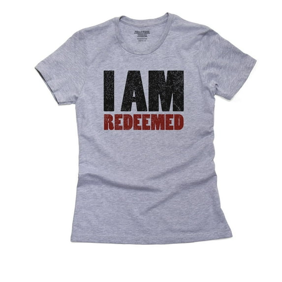 I Am Redeemed - Proud Religion Design Women's Cotton Grey T-Shirt