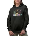 thumbnail image 1 of I Am So Eggcited, Easter Hunt Pun & Eggs Art Favor, Souvenir or Merch Gift, Black Hooded Sweatshirt or Hoodie, Small, 1 of 5