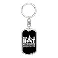 thumbnail image 1 of I Am So Hot Firefighter Stainless Steel or 18k Gold Premium Swivel Dog Tag Keychain, 1 of 10