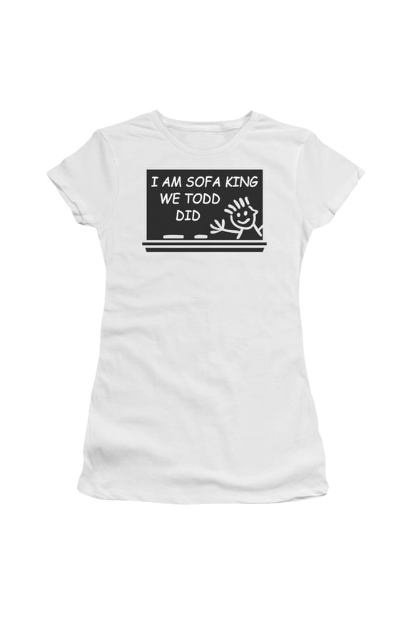 - I Am Sofa King - Juniors Teen Girls Cap Sleeve Shirt - Large