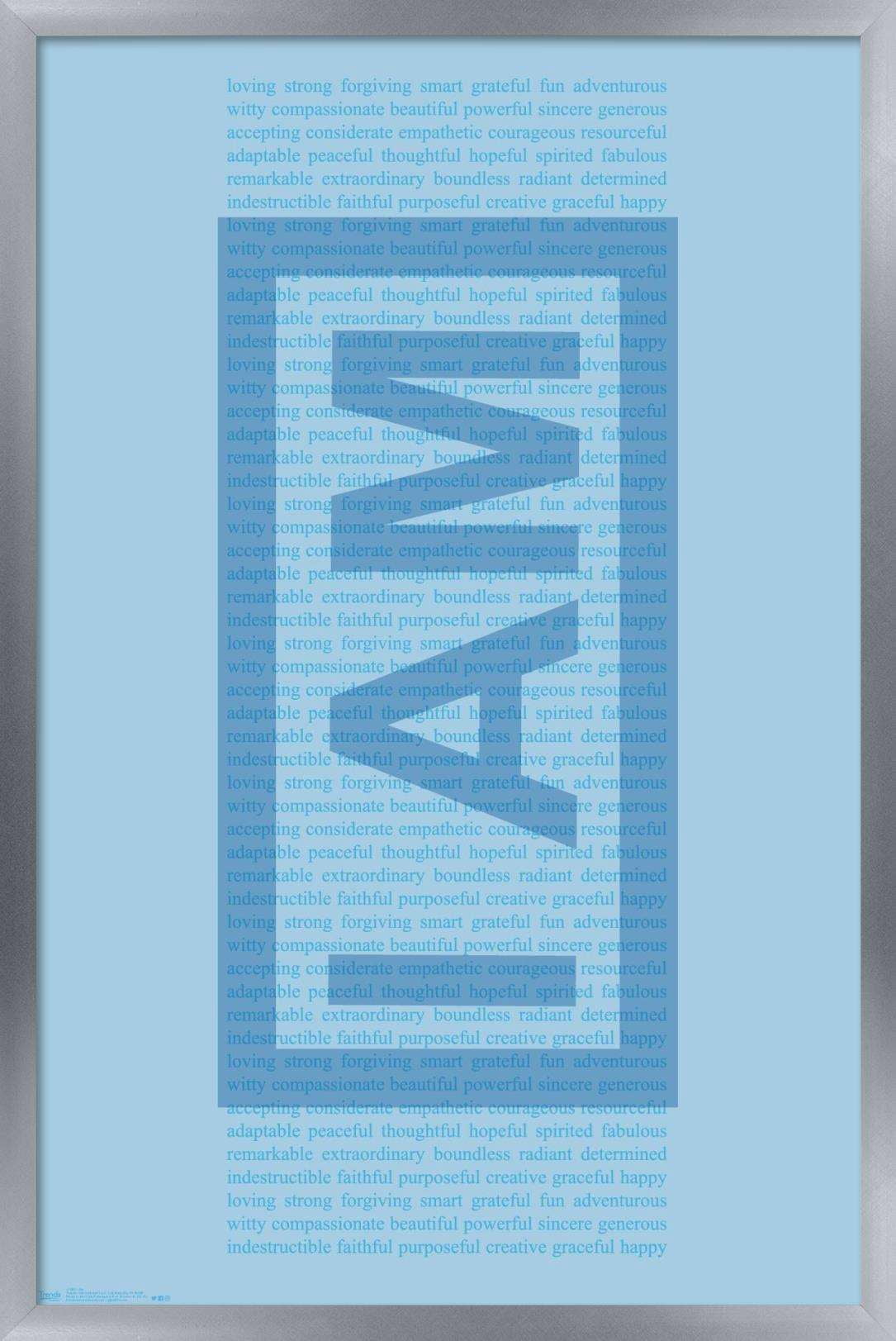 I Am - Text Wall Poster, 14.725" x 22.375", Framed