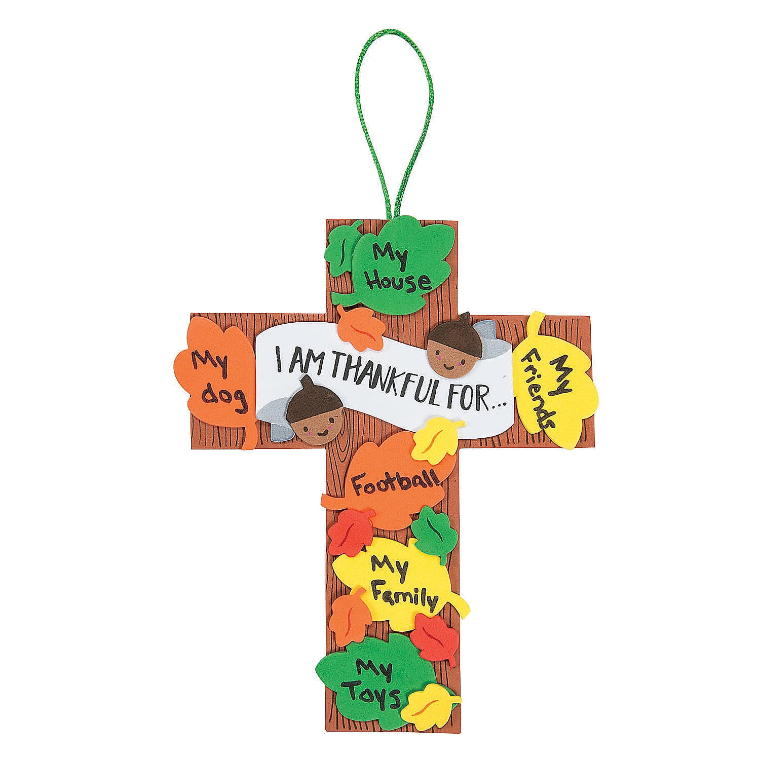 "I Am Thankful" Fall Cross Craft Kit - Craft Kits - 12 Pieces