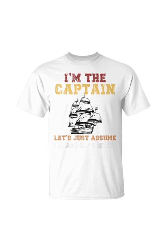 I Am The Captain Of This Boat Funny Boating Man Women Kids Unisex Jersey Crewneck Tshirt