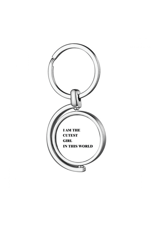 I Am The Cutest Girl Art Deco Fashion Rotating Keychain Metal Keyring Holder