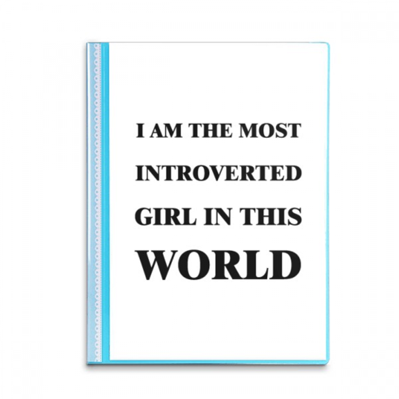 I Am The Introverted Girl Book Sheet Protectors Portfolio Binder Folder