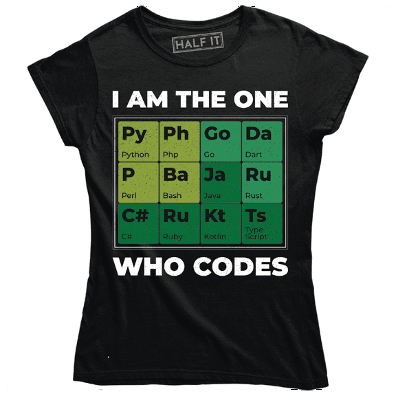 I Am The One Who Codes Funny Cool Periodic Table Women's T-Shirt