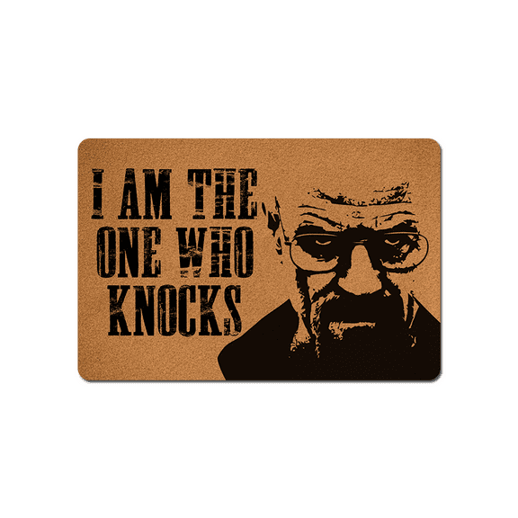 I Am The One Who Knocks Funny Doormat Sayings Front Door Mat Rubber Non Slip Backing Funny Welcome Mat Indoor Outdoor Rug 23.6 in(W) X 15.7 in(L)