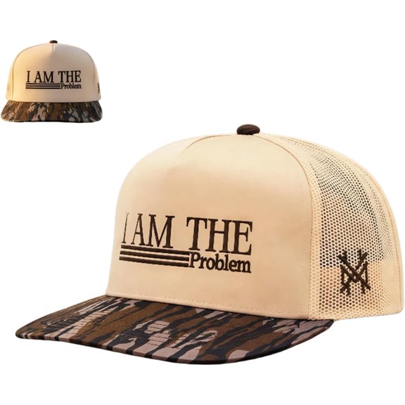 I Am The Problem Trucker Hat, Adjustable Snapback Mesh Baseball Cap, Funny Mesh Snapback Cap for Men Women Multi