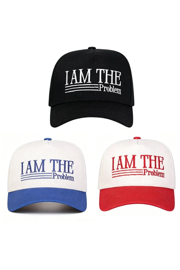 I Am The Problem Trucker Hat – Funny Mesh Snapback Cap for Men Women, Embroidered Adjustable Vintage Baseball Cap, Premium Canvas