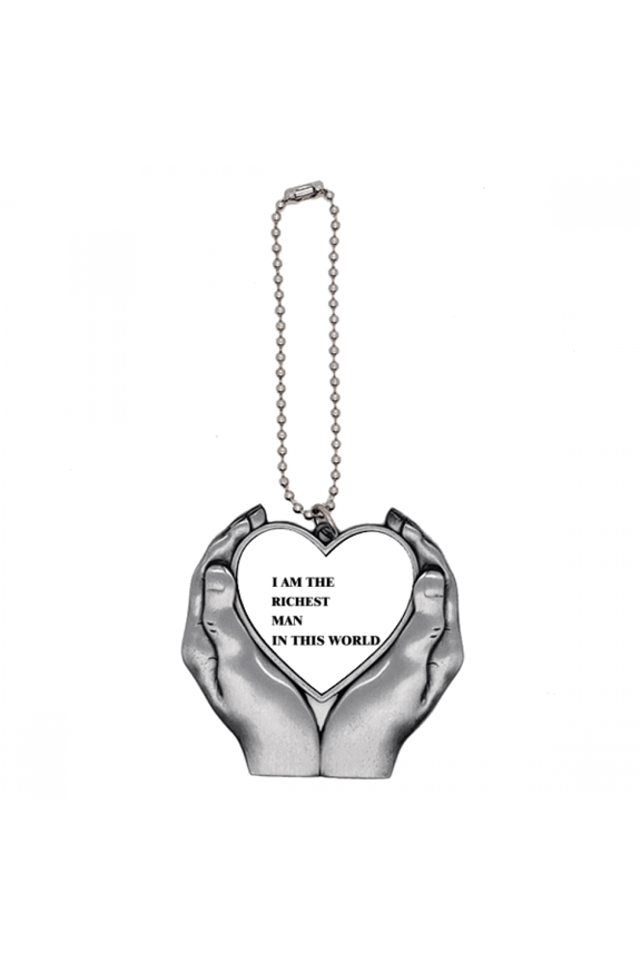 I Am The Richest Man Art Deco Fashion Car Keychain Heart Pendant Ornament Charm